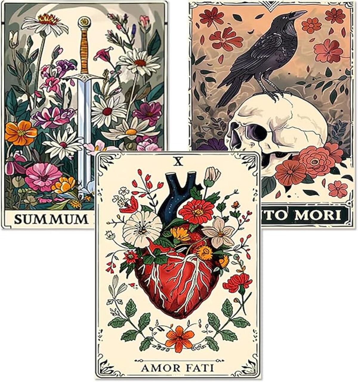 3-Pack Tarot Diamond Art Kits for Adults - 5D DIY Round Full Drill Diamond Painting Kits - 12x16 Inch Gem Art Craft Kit for Beginners, Home Wall Decor and Gifts